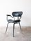 Structure Mid-Century en Fer Peint en Noir et Fauteuil en Skaï Noir par Gastone Rinaldi, 1950s 8