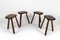 Brutalistische Vintage Niedrige Hocker von Charlotte Perriand, 1960er, 4er Set 2