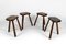 Vintage Brutalist Low Stools by Charlotte Perriand, 1960s, Set of 4, Image 2