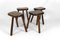 Vintage Brutalist Low Stools by Charlotte Perriand, 1960s, Set of 4, Image 3