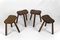 Vintage Brutalist Low Stools by Charlotte Perriand, 1960s, Set of 4 4
