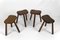 Vintage Brutalist Low Stools by Charlotte Perriand, 1960s, Set of 4, Image 4