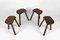 Vintage Brutalist Low Stools by Charlotte Perriand, 1960s, Set of 4 5