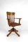 American Swivel Office Armchair in Oak with Leather Seat, 1900s 7