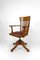 American Swivel Office Armchair in Oak with Leather Seat, 1900s 2