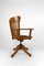 American Swivel Office Armchair in Oak with Leather Seat, 1900s 5