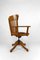 American Swivel Office Armchair in Oak with Leather Seat, 1900s, Image 5