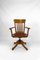 American Swivel Office Armchair in Oak with Leather Seat, 1900s, Image 1