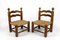 Low Straw Chairs attributed to Charles Dudouyt, France, 1940s, Set of 2 1