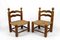 Set of Low Straw Chairs attributed to Charles Dudouyt, France, 1940s 1