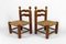 Set of Low Straw Chairs attributed to Charles Dudouyt, France, 1940s 8