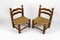 Low Straw Chairs attributed to Charles Dudouyt, France, 1940s, Set of 2 3