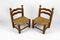 Set of Low Straw Chairs attributed to Charles Dudouyt, France, 1940s 3