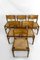 Brutalist Elm Chairs with Straw Seats from Maison Regain, 1960, Set of 6 4