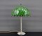 Palm Lamp in Silvered Bronze and Green Stained Glass, 1890s 15