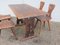 Scandinavian Rustic Mountain Style Sculpted Table & Chairs, 1960s, Set of 5, Image 2