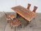 Scandinavian Rustic Mountain Style Sculpted Table & Chairs, 1960s, Set of 5 6