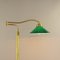 Adjustable Brass Floor Lamp with Green Shade, Italy, 1930s, Image 11