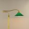 Lampadaire Ajustable en Laiton avec Abat-Jour Vert, Italie, 1930s 11