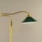 Lampadaire Ajustable en Laiton avec Abat-Jour Vert, Italie, 1930s 10