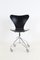 Sedia girevole da ufficio 3117 nera di Arne Jacobsen per Fritz Hansen, 1970, Immagine 2