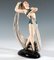 Art Deco Posing Dancer with Cloth Figurine attributed to Stephan Dakon for Keramos, Vienna, 1945 2