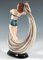 Art Deco Posing Dancer with Cloth Figurine attributed to Stephan Dakon for Keramos, Vienna, 1945 4