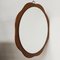 Wavy Shaped Wall Mirror in Teak, 1970s 4