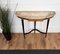 Mid-Century Italian Wood Brass Wall Console Table Demi Lune with Marble Top, 1950s, Image 4