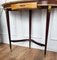Mid-Century Italian Wood Brass Wall Console Table Demi Lune with Marble Top, 1950s 5