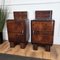 Italian Art Deco Nightstands in Burl Walnut with Black Marble Tops, 1940s, Set of 2 7