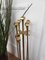Italian Brass Fireplace Fire Tools with Stand, 1980s, Set of 5 3