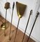 Italian Brass Fireplace Fire Tools with Stand, 1980s, Set of 5 8