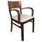 Italian Art Deco Walnut Open Armchair, 1940s, Image 1