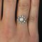 French Modern Cultured Pearl and White Sapphires 18 Karat White Gold Daisy Ring 5