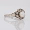 French Modern Cultured Pearl and White Sapphires 18 Karat White Gold Daisy Ring 4