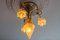 French Louis XVI Style Bronze and Frosted Glass Four-Light Pendant Chandelier, 1920s, Image 12