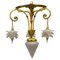 French Louis XVI Style Bronze and Frosted Glass Four-Light Pendant Chandelier, 1920s 1