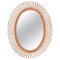 Mid-Century Bamboo, Rattan and Wicker Oval Mirror by Franco Albini, Italy, 1970s, Image 1