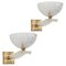 Huge Barovier Murano Leaf Glass and Brass Sconces, Italy, 1950s, Set of 2 1