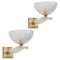 Huge Barovier Murano Leaf Glass and Brass Sconces, Italy, 1950s, Set of 2, Image 1