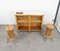 Bamboo and Rattan Cabinet Bar with Stools attributed to Tito Agnoli, Italy, 1950s, Set of 3, Image 5