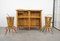 Mueble de bar de bambú y ratán con taburetes atribuidos a Tito Agnoli, Italia, años 50. Juego de 3, Imagen 6