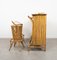 Mueble de bar de bambú y ratán con taburetes atribuidos a Tito Agnoli, Italia, años 50. Juego de 3, Imagen 14