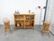 Mueble de bar de bambú y ratán con taburetes atribuidos a Tito Agnoli, Italia, años 50. Juego de 3, Imagen 8