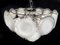 Lámpara de araña con discos de cristal de Murano blanco atribuida a Vistosi, años 70, Imagen 2