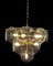 Lámpara de araña con discos de cristal de Murano ahumado atribuida a Vistosi, años 70, Imagen 3