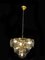 Lámpara de araña con discos de cristal de Murano ahumado atribuida a Vistosi, años 70, Imagen 10