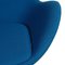 Egg Chair con poggiapiedi in tessuto blu di Arne Jacobsen, set di 2, Immagine 5