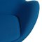 Egg Chair with Ottoman in Blue Fabric by Arne Jacobsen, Set of 2 5